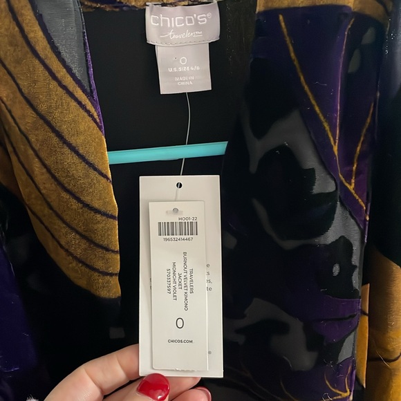Chicos burnout velvet Kimono ; midnight violet - Picture 5 of 9